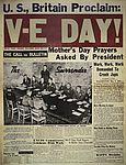 Titelseite der US-Zeitung The Call Bulletin, Bd. 177, 8. Mai 1945, picture alliance / akg-images