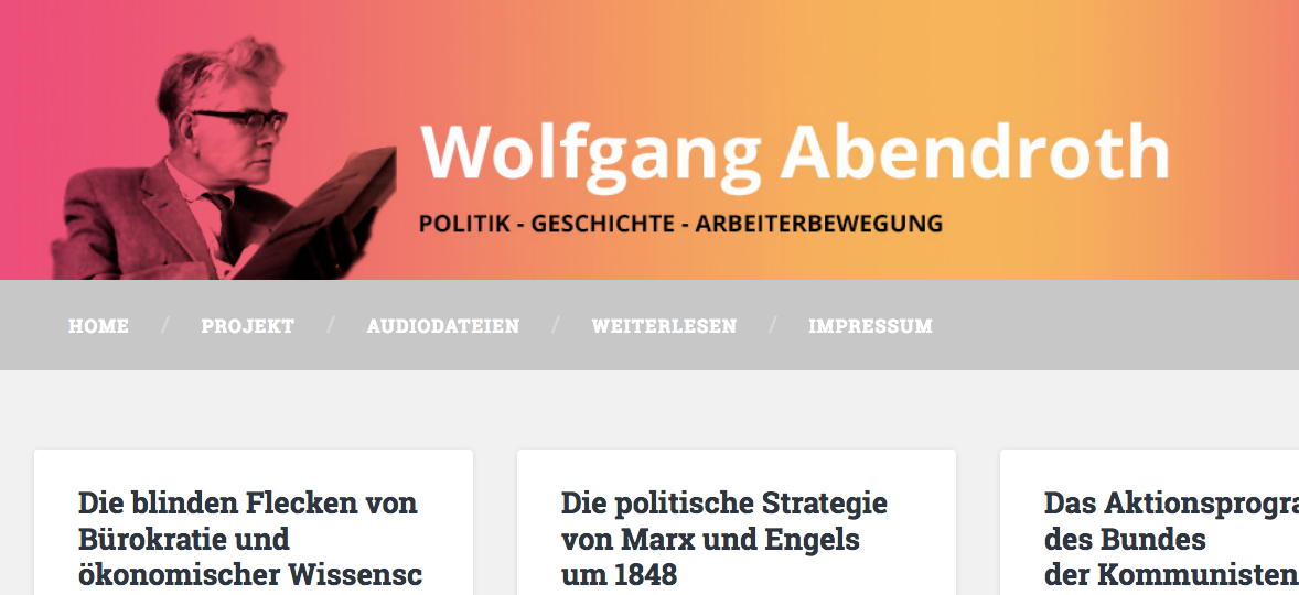 Screenshot der Webseite