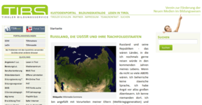 Seite "Russland, die UdSSR und ihre Nachfolgestaaten" des Tiroler Bildungsservice
