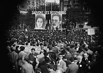 Protestaktion gegen die Hinrichtung des Ehepaares Rosenberg auf Place de la Nation in Paris (Frankreich) am 17. Juni 1952, picture alliance / akg-images