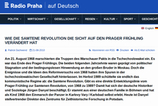 Screenshot der Website von Radio Praha