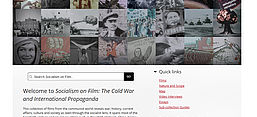 Screenshot der Homepage "Socialism on Film: The Cold War and International Propaganda"