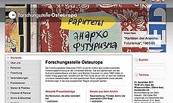 Forschungsstelle Osteuropa, Screenshot von der Website