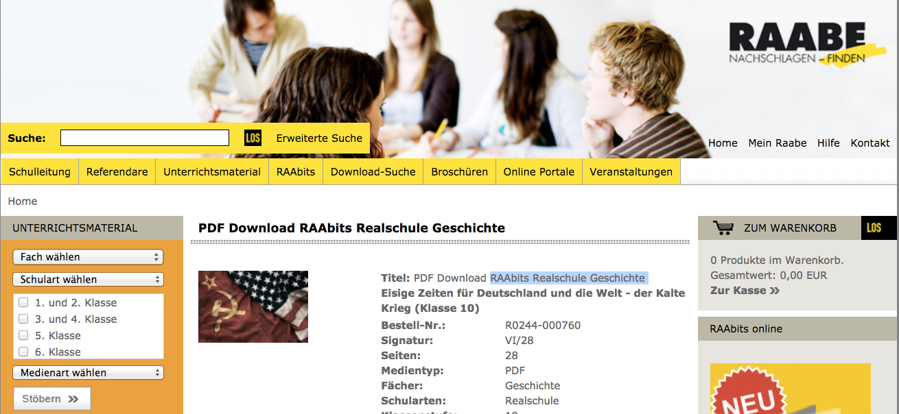Screenshot raabe.de