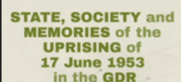 Buchcover „State, Society and Memories of the Uprising of 17 June 1953 in the GDR“, Palgrave
