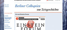  Die Mediathek der Berliner Colloquien zur Zeitgeschichte, Screenshot von der Website