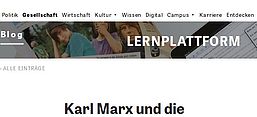 Screen Lernplattform ZEIT: Karl Marx und die Industrialisierung