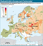 Infographik Radioaktivität in Europa nach Tschernobyl, picture-alliance/ dpa-infografik