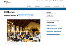 Screenshot der Website der Bibliothek des Bundesarchivs
