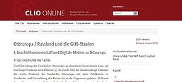 Screenshot digitales Handbuch auf CLIO online