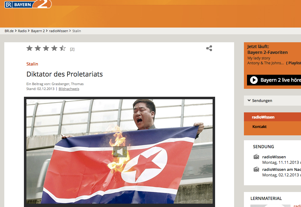 Screenshot des Radiofeatures auf BR2
