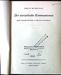 Cover von Franz Borkenau: Der europäische Kommunismus. Seine Geschichte von 1917 bis zur Gegenwart, München: Leo Lehnen Verlag 1952.