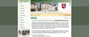Screenshot der Website des Genocide and Resistance Research Centre of Lithuania