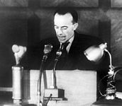 Richter Josef Urvalek bei den Verhandlungen, Gerichtssaal Prag, 27. November 1952, picture alliance / CTK