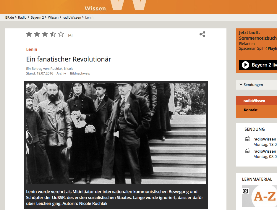 Screenshot des Radiofeatures 