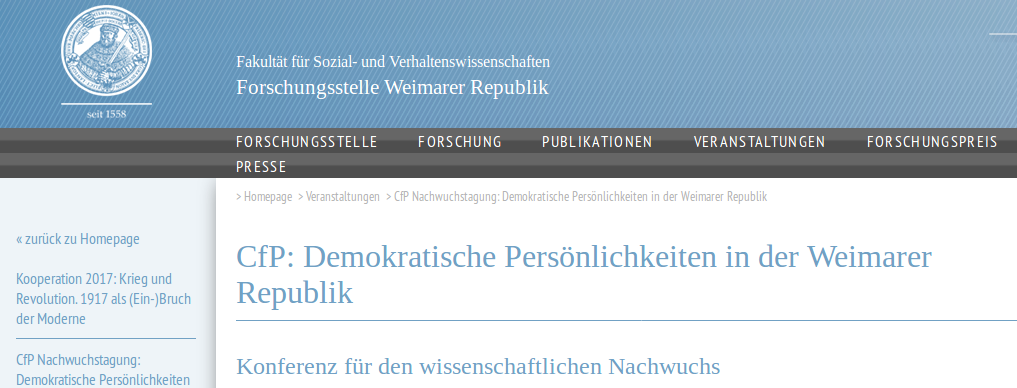 Screenhot der Website der Veranstaltung