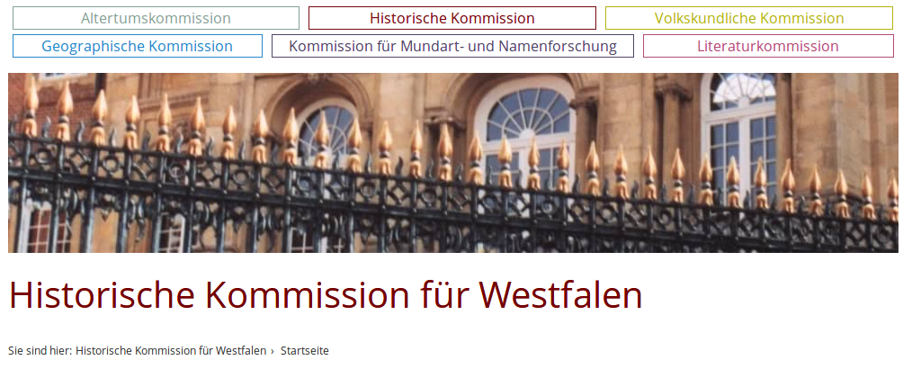 Screenshot von historische-kommission.lwl.org
