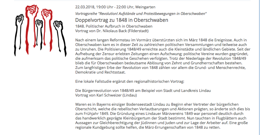 Screenshot der Website des Veranstalters