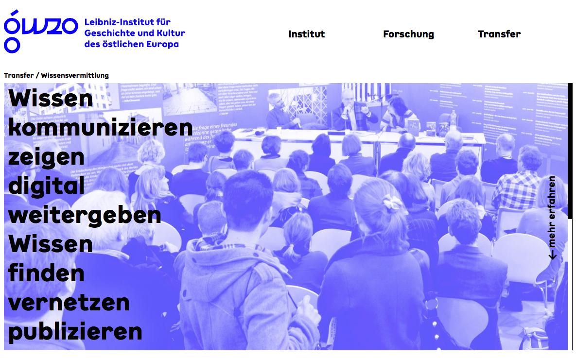 Screenshot der Instituts-Homepage