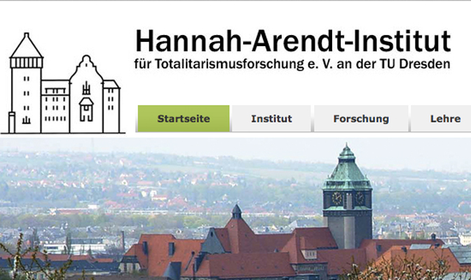 Hannah Arendt Institut für Totalitarismusforschung, Screenshot von der Website