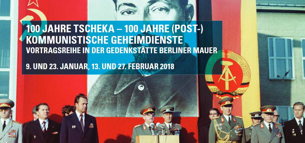 Screenshot von Flyer der Vortragsreihe: 100 Jahre Tscheka – 100 Jahre (Post-) Kommunistische Geheimdienste