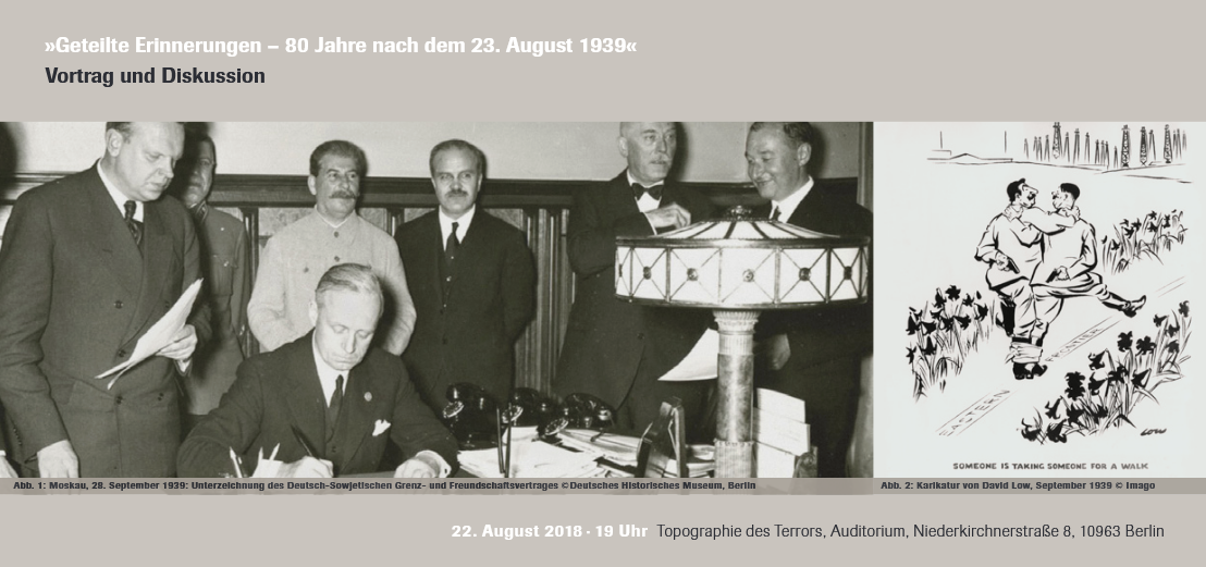 Flyer für die Veranstaltung: Geteilte Erinnerungen – 80 Jahre nach dem 23. August 1939
