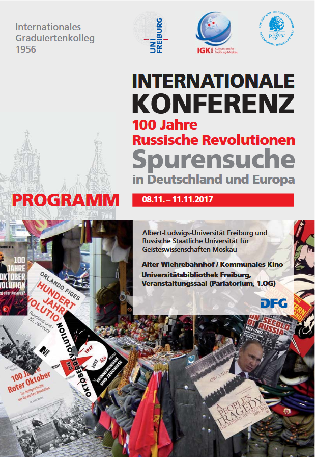 Screenshot Flyer der Konferenz 100 Jahre russische Revolutionen. Spurensuche in Deutschland und Europa