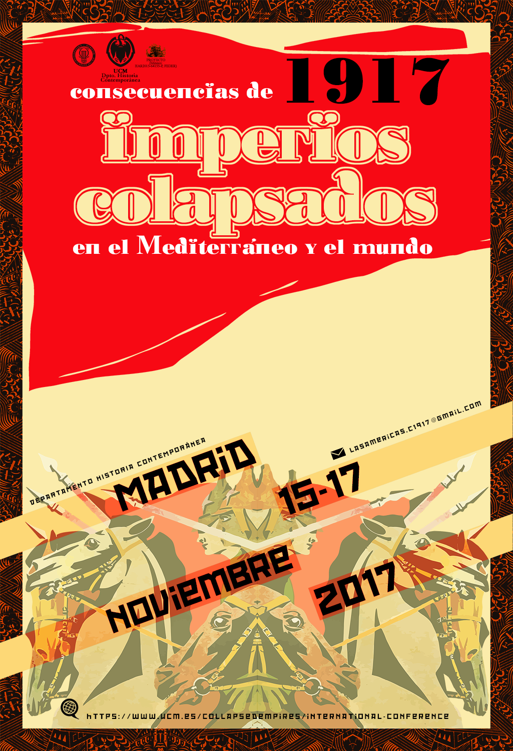 Flyer der Konferenz: Imperios colapsados: consecuencias de 1917 en el Mediterráneo y el Mundo