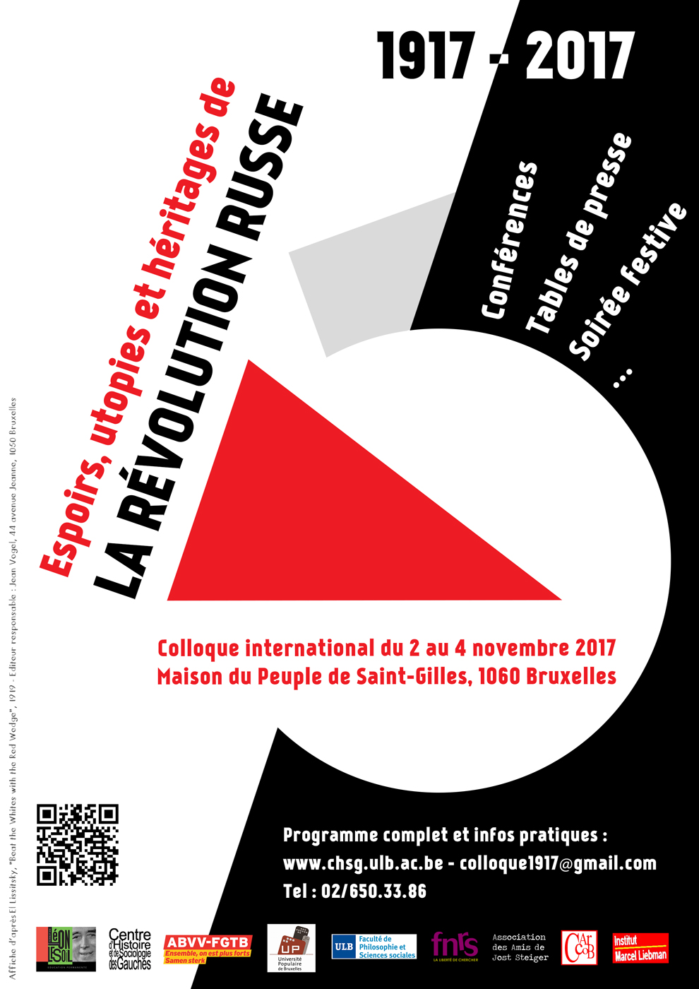 Flyer der Veranstaltung: 1917-2017: Espoirs, utopies et héritages de la Révolution russe
