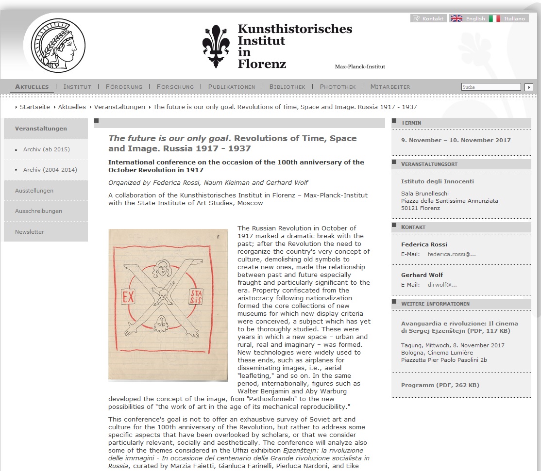 Screenshot der Ankündigung