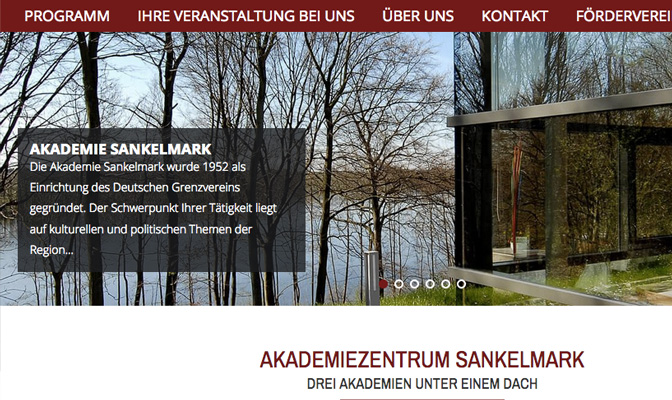 Die Akademie Sankelmark, Screenshot von der Website