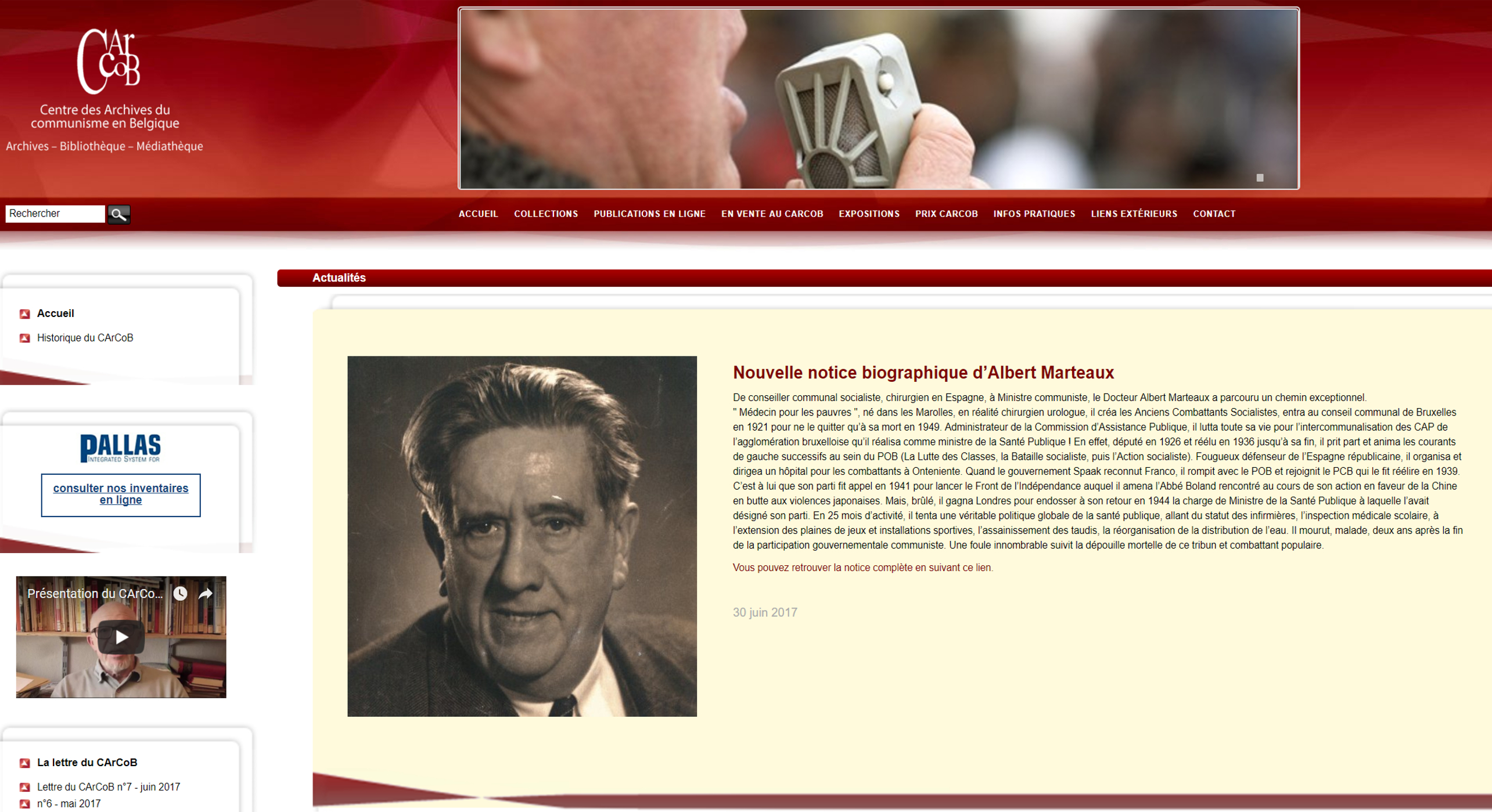 Screenshot der Webseite http://www.carcob.eu/