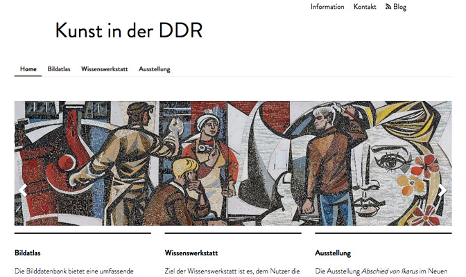 Kunst in der DDR, Screenshot von der Website