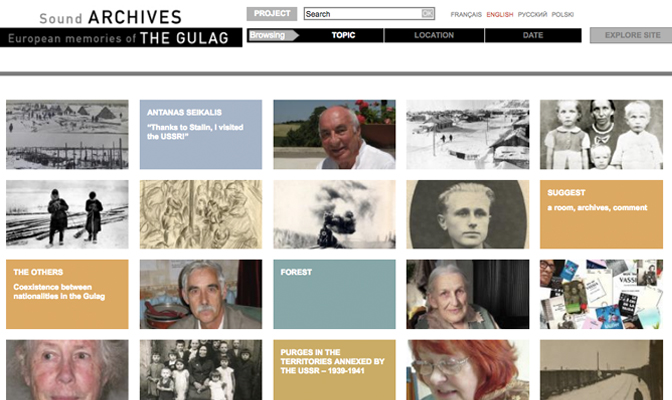 Sound Archives: European Memories of the Gulag, Screenshot von der Website