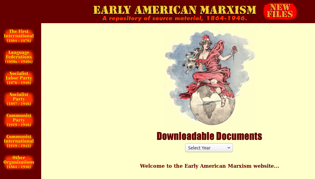 Screenshot der Website Early American Marxism