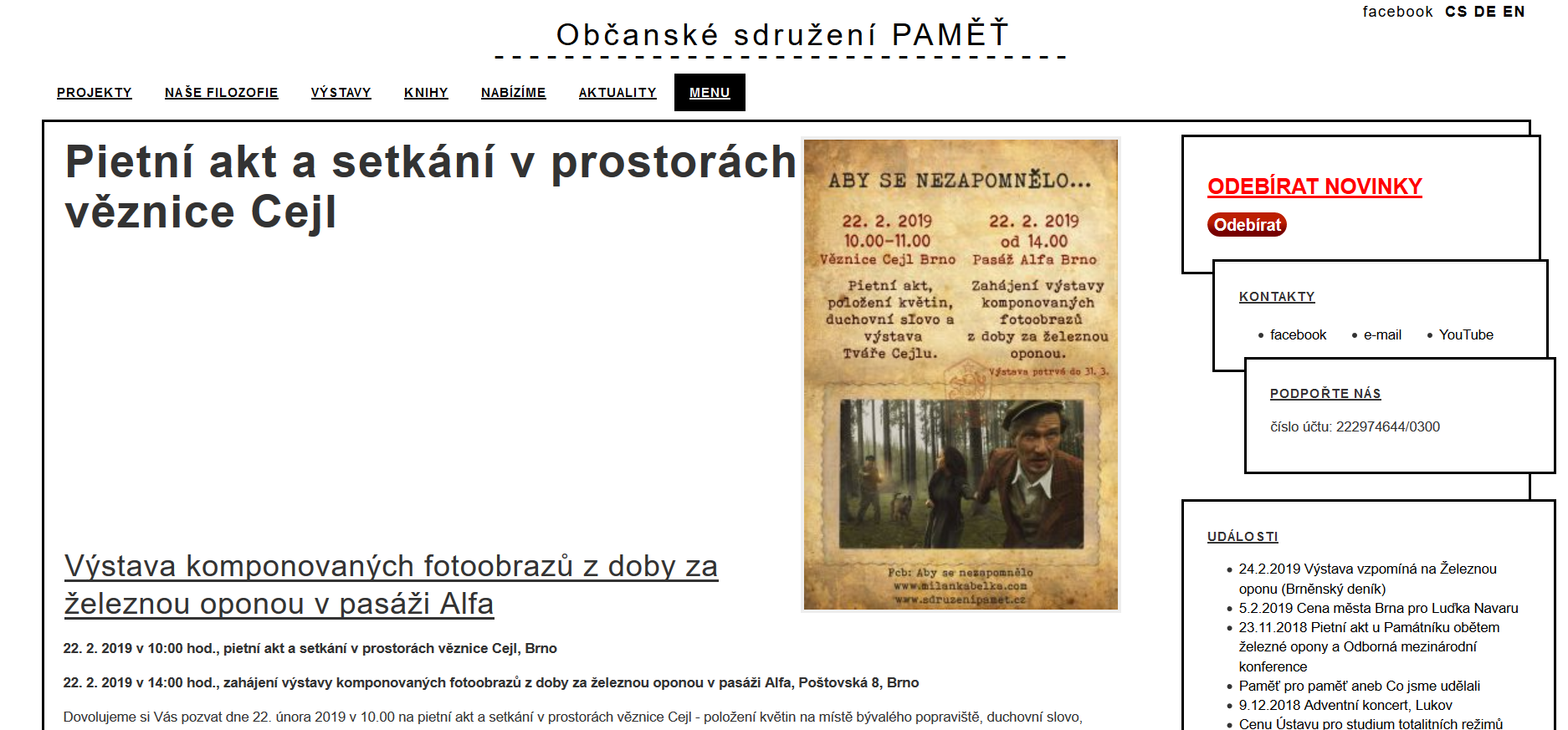 Screenshot der Webseite