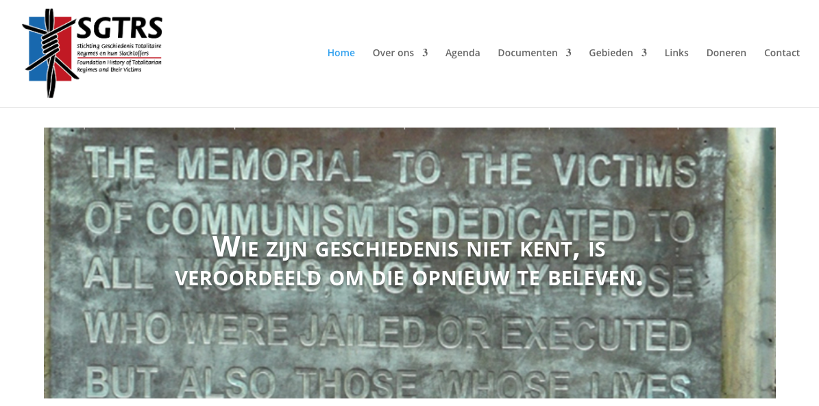 Screenshot der Website der Stiftung auf sgtrs.nl