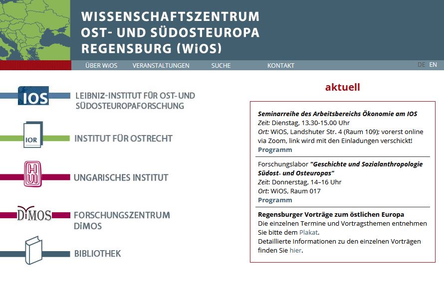 Screenshot Webseite WiOS