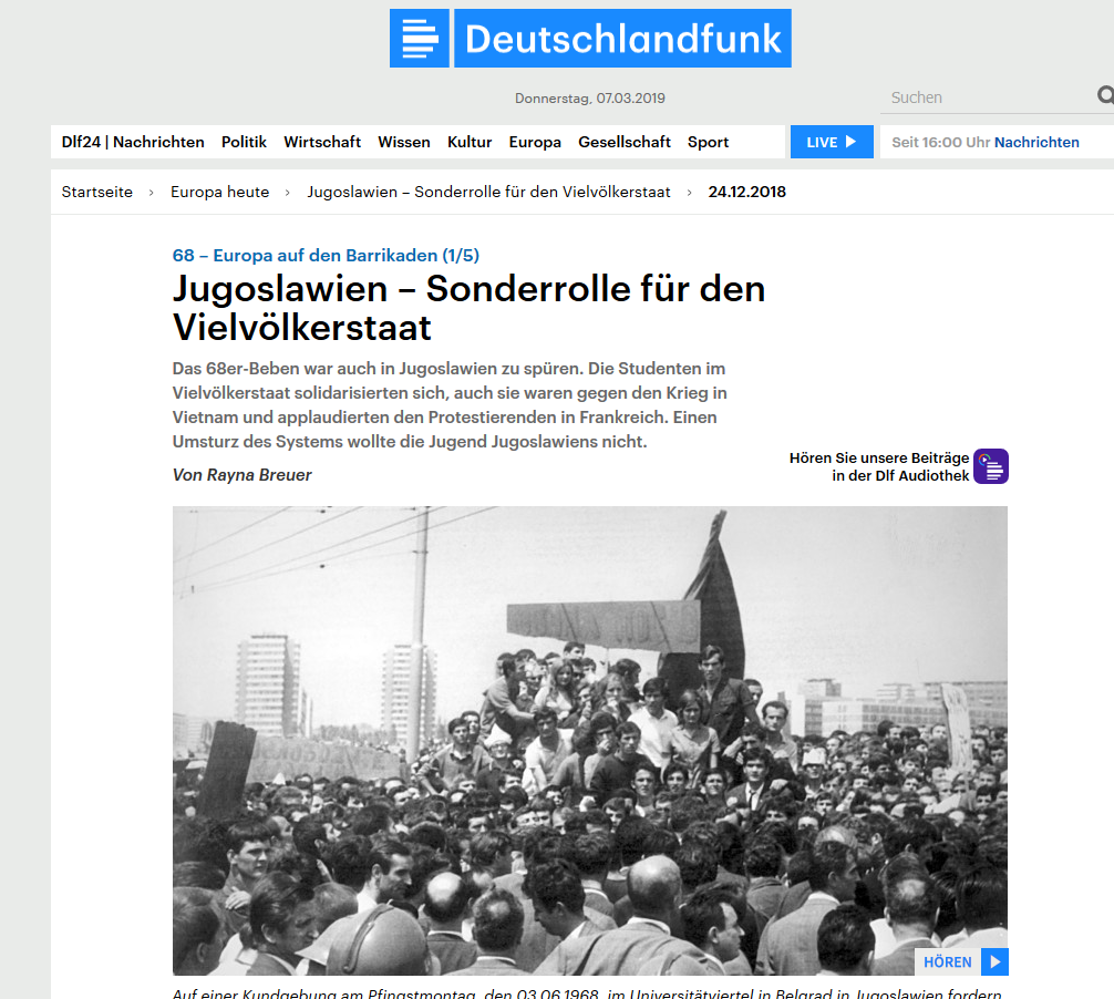 Screenshot Webseite Deutschlandfunk