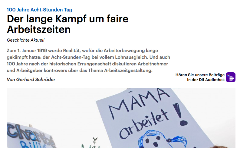 Screenshot: der Beitrag auf deutschlandfunk.de