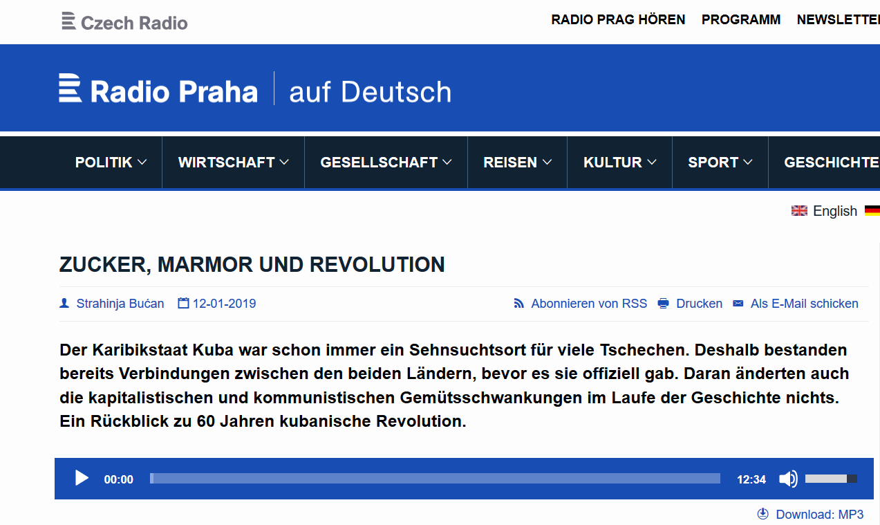 Screenshot von Radio Praha