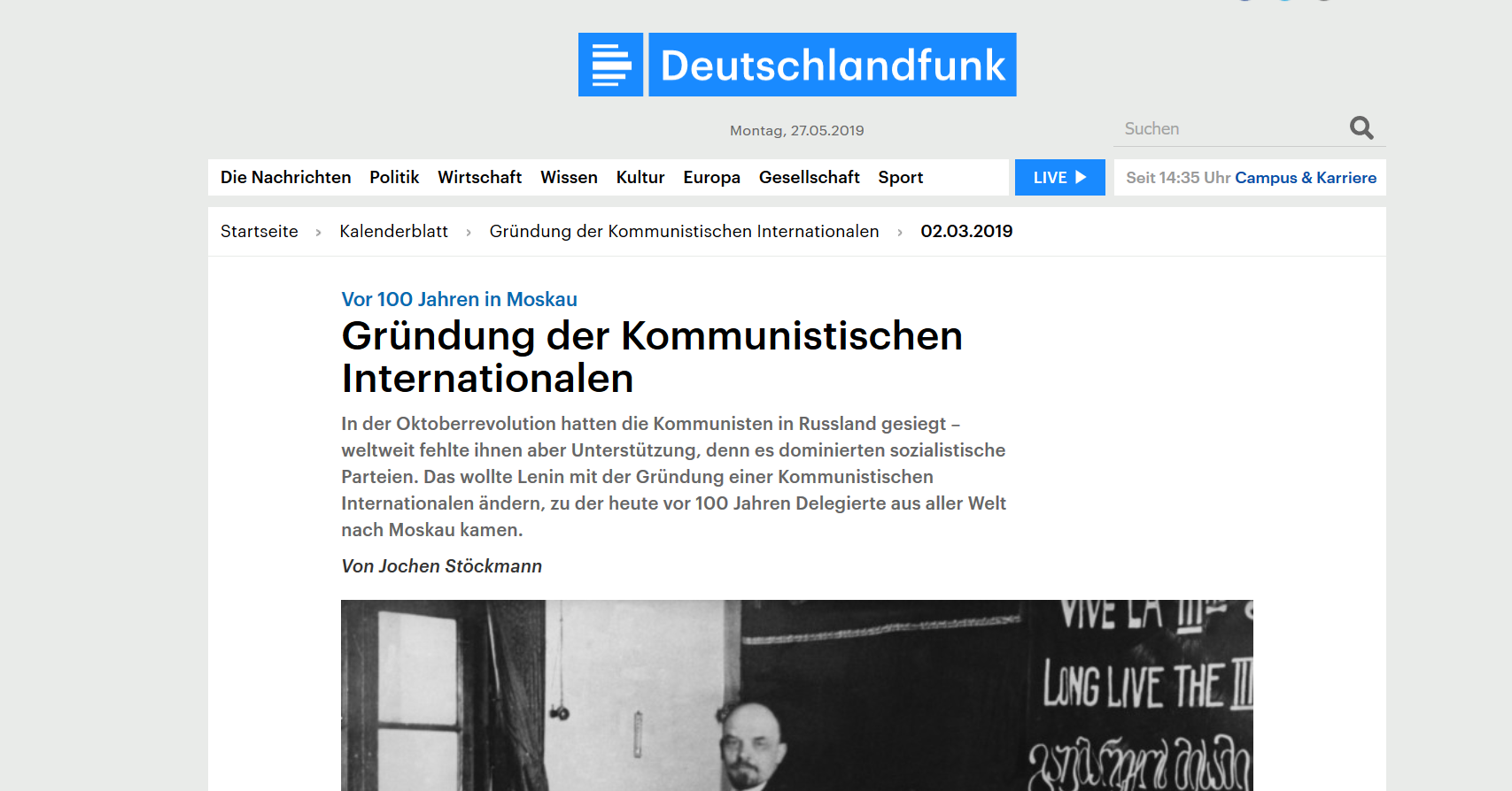 Screenshot von Deutschlandfunk.de