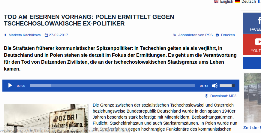 Screenshot von radio.cz