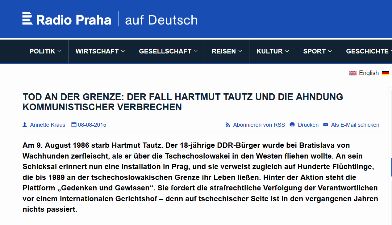 Screenshot von Radio Praha