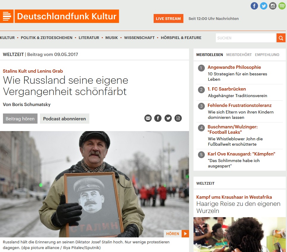 Screenshot Weltzeit-Podcast "Stalins Kult und Lenins Grab"