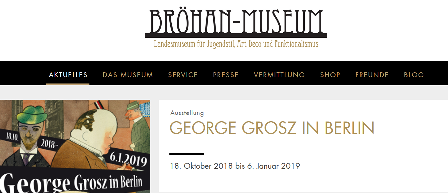 Screenshot der Website des Bröhan-Museums