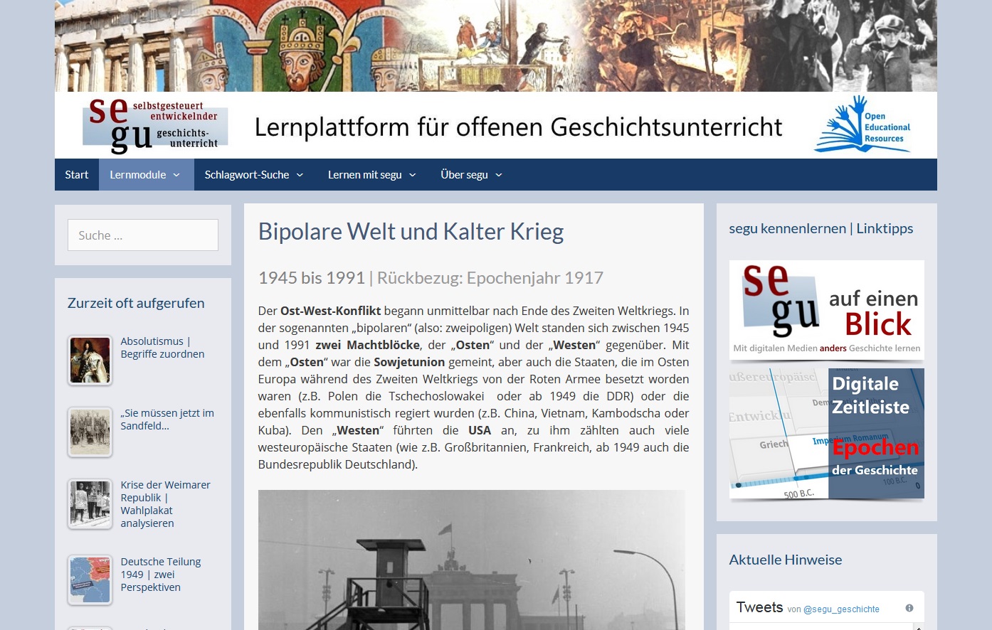 Screenshot des Lernmoduls