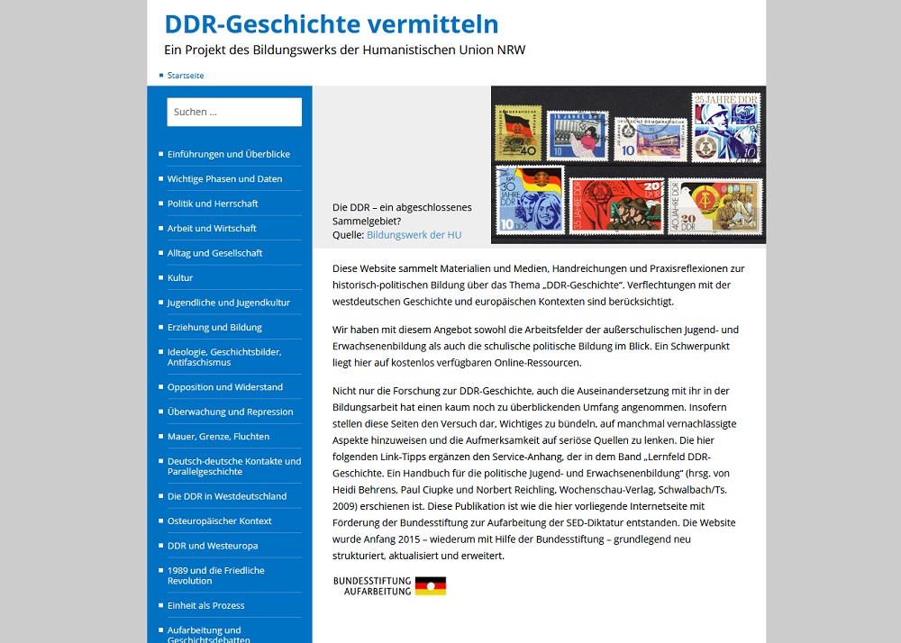 Screenshot des Online-Portals
