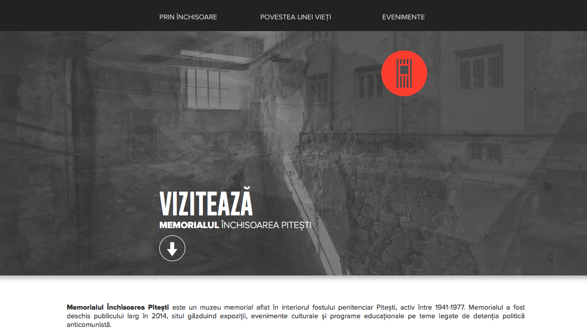 Screenshot der Website der Gedenkstätte pitestiprison.org 