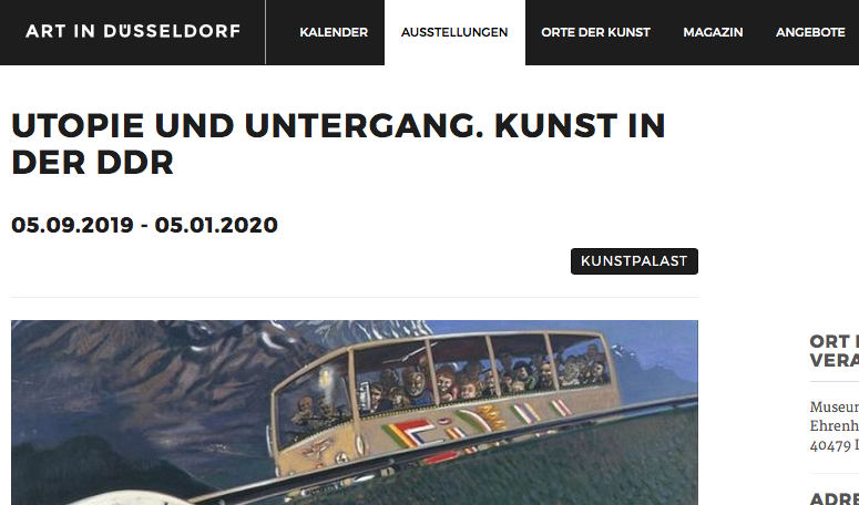 "Utopie und Untergang. Kunst in der DDR", Screenshot von art-in-duesseldorf.de